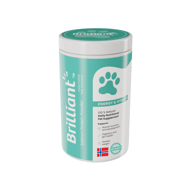 Brilliant - אבקת חלבון סלמון פרוביוטית לעיכול תקין ובריאות הכלב Brilliant - אבקת חלבון סלמון פרוביוטית לעיכול תקין ובריאות הכלב